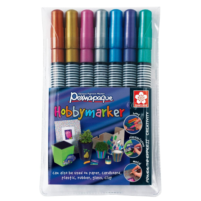 Permapaque Hobbymarker Metallic 7-setti