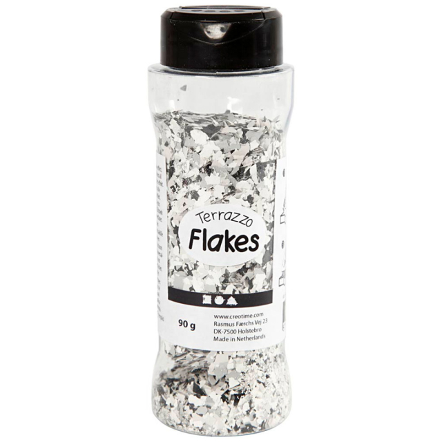 Terrazzo Flakes 90g Tummanharmaa