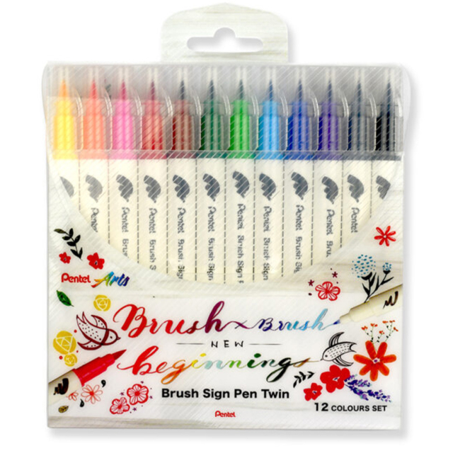 Brush Sign Pen Twin 12 Kpl