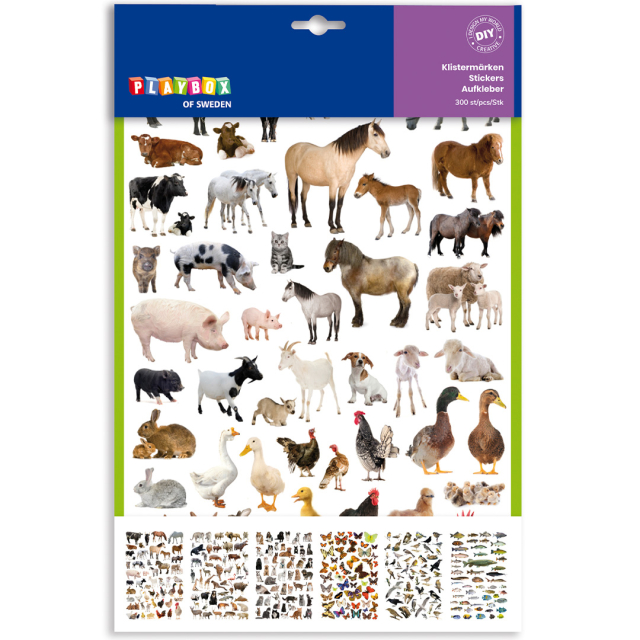 Stickers eläin 6 arkki