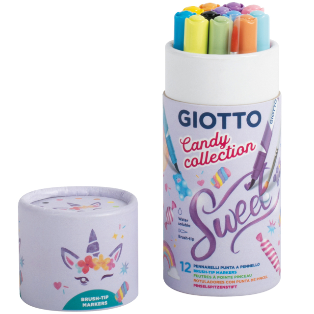 Candy Collection Turbo Soft Brush Pen 12-setti