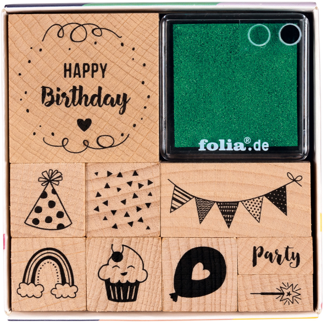 Leimasinsetti leimasintyyny Onnittelut 9 kpl