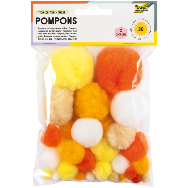 Pompomit Keltainen 30 kpl