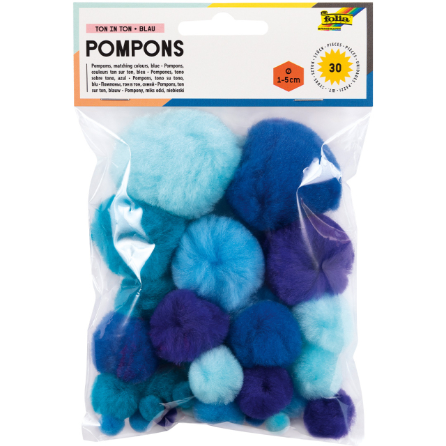 Pompomit Sininen 30 kpl