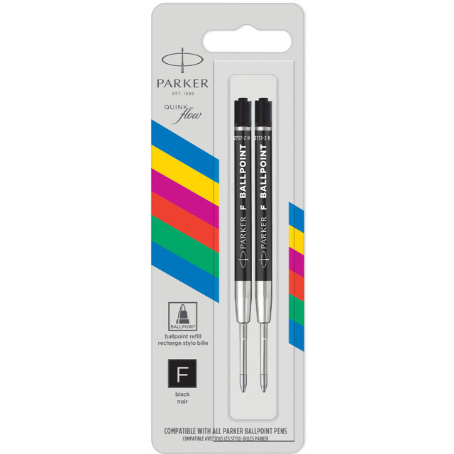 Ballpoint refill QuinkFlow Economy 2-pack Medium Black ryhmässä Kynät / Kynätarvikkeet / Täytepakkaukset @ Pen Store (131998)