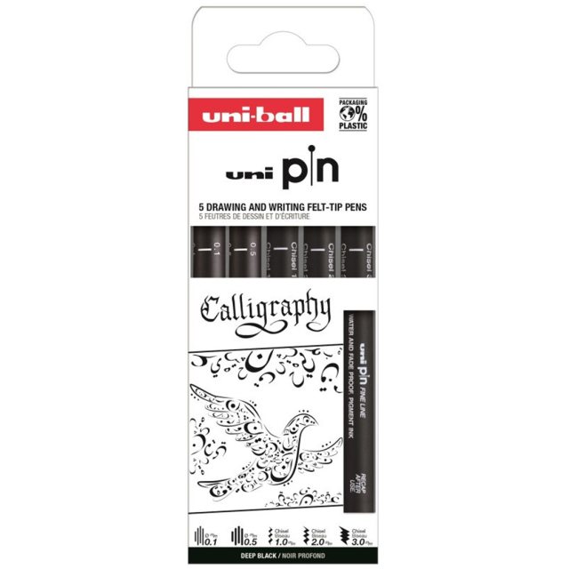 Pin Fine Line 5-setti Calligraphy
