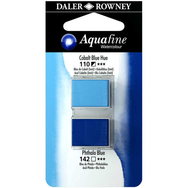 Aquarelle Half-pan Duo Cobalt Blue Hue/Phthalo Blue