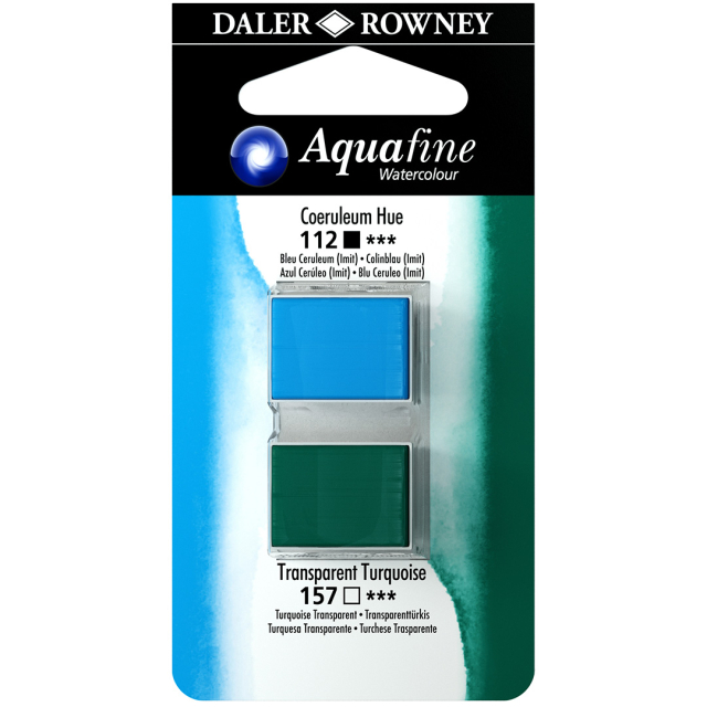 Aquarelle Half-pan Duo Coeruleum Hue/Transparent Turquo