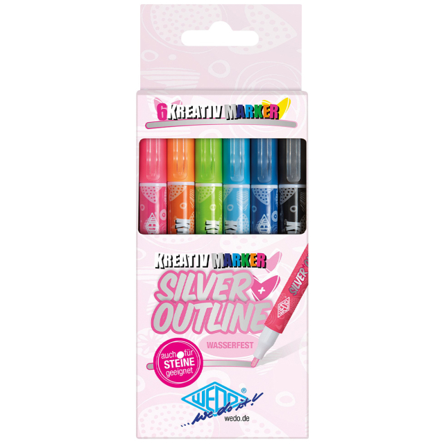 Creative Outline Markers Hopea 6 kpl