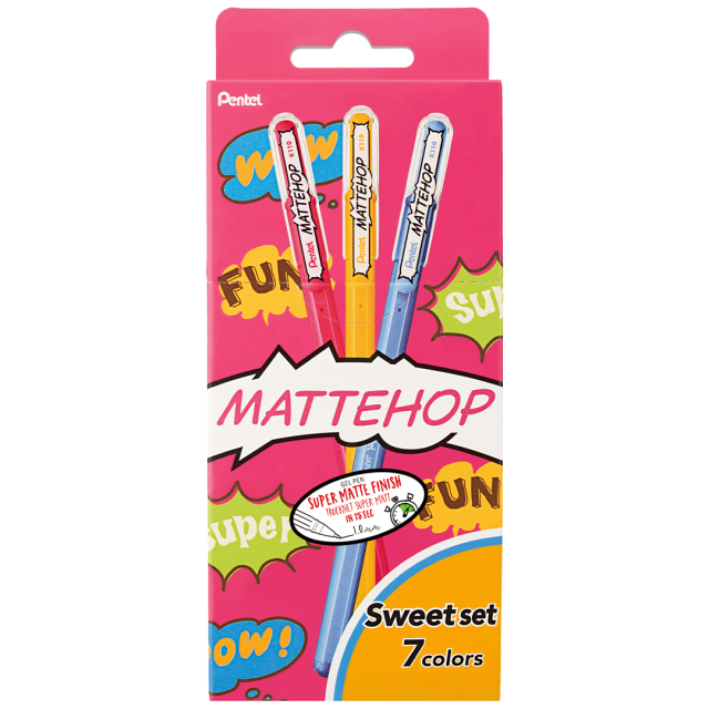 Mattehop Geelikynä Sweet Colours 7 kpl