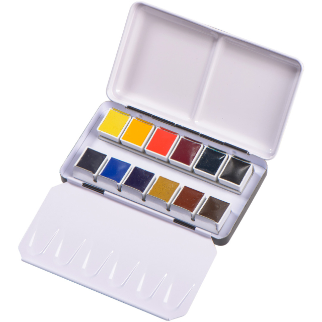 Aquarell Metallirasia 12-set puolikuppia