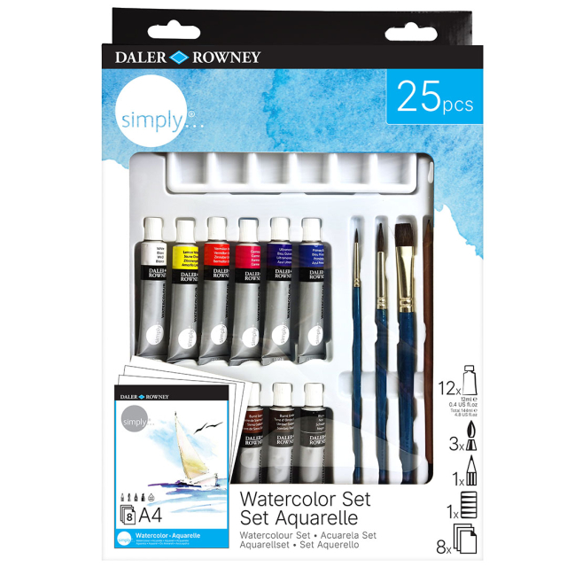 Simply Akvarellisetti 25 kpl