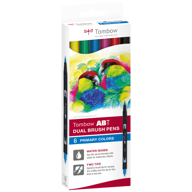 ABT Dual Brush pen 6-setti Basic