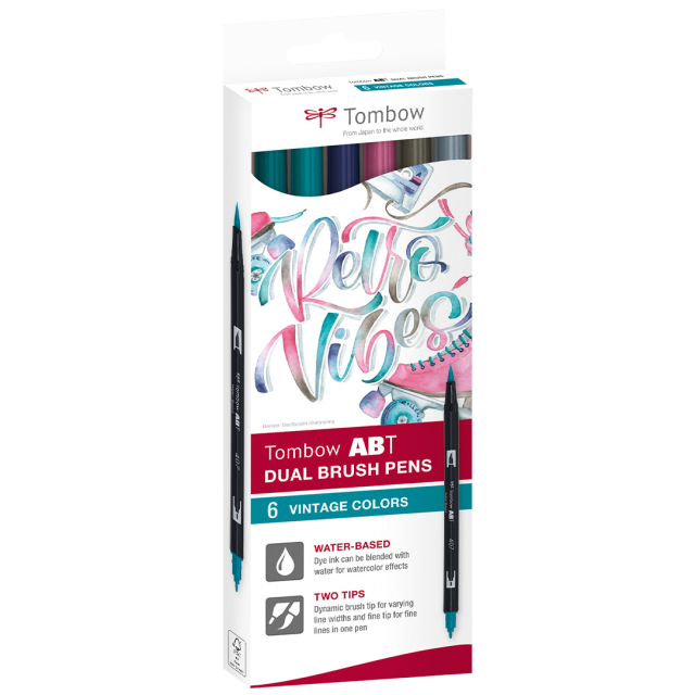 ABT Dual Brush pen 6-setti Vintage