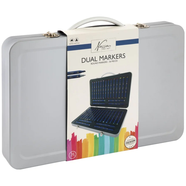 Dual-tip Markers metallilaatikossa 36 kpl