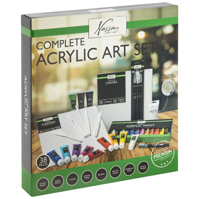 Täydellinen akryylisetti 38 kpl