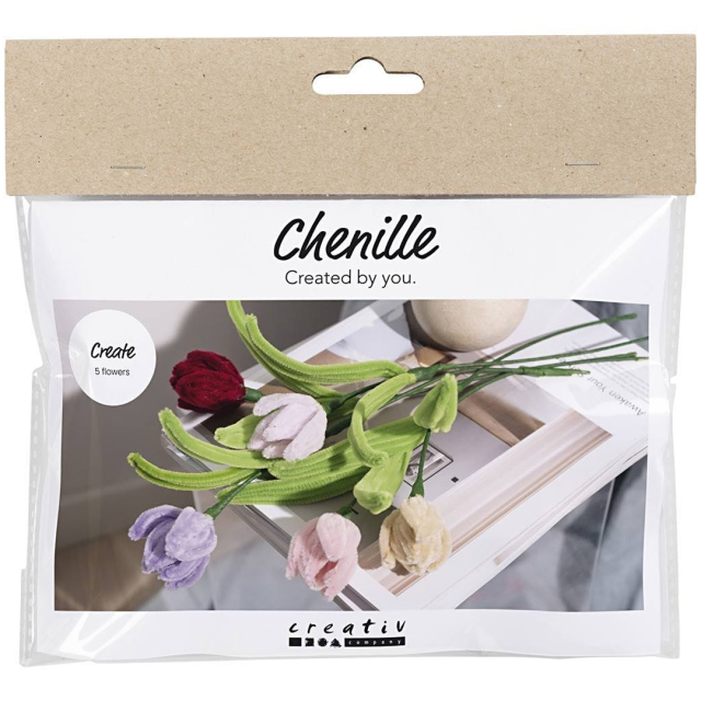 DIY-kit Chenille kukkia Tulppaanit