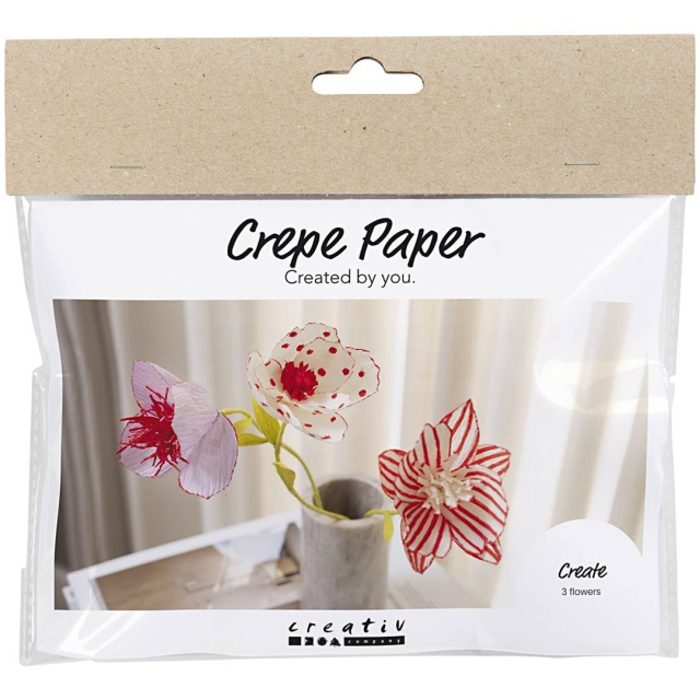 DIY-kit Paperikukat kreppipaperista Set 2