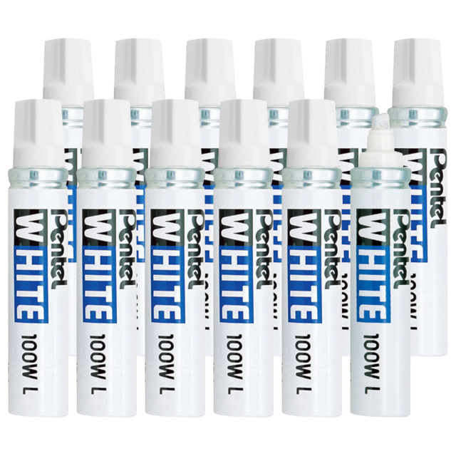 Paint Marker 100W L Broad White 12-pakkaus