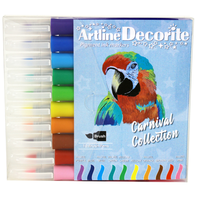 Decorite Brush Marker 10 kpl Carnival