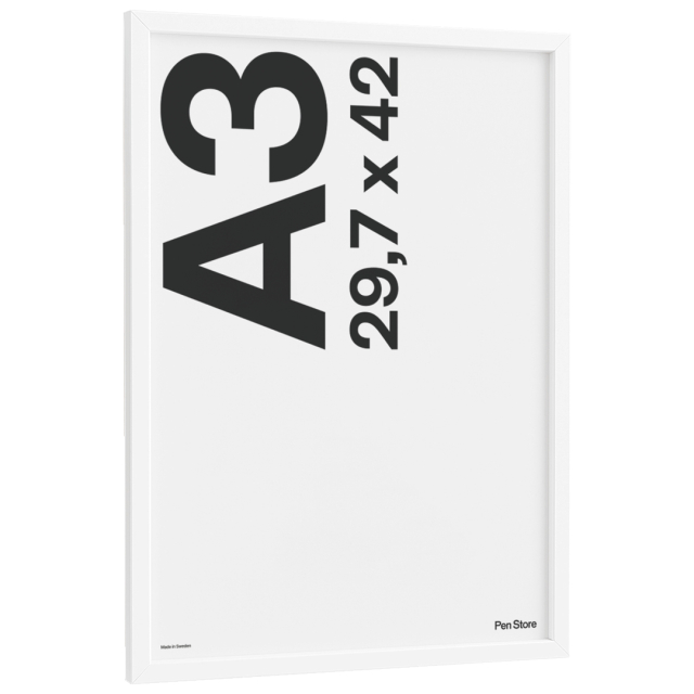 Valkoinen puukehys 29,7x42 cm A3