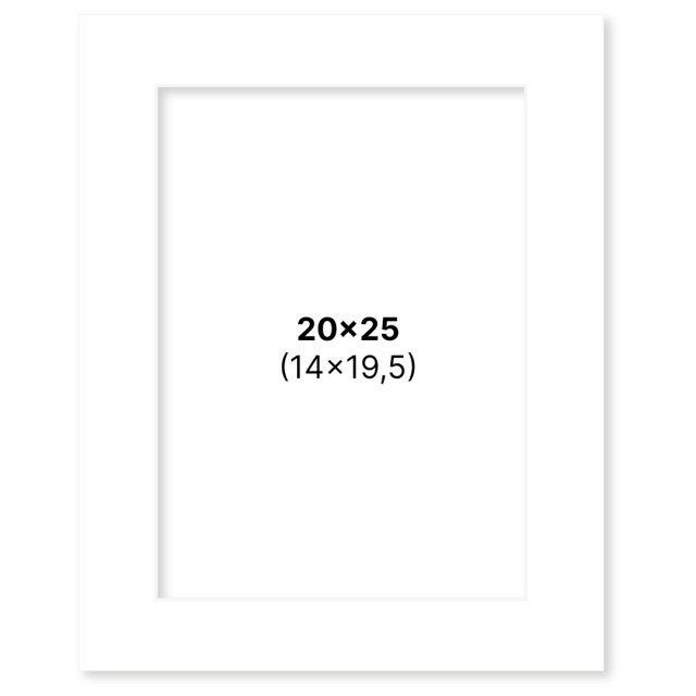 Passepartout Valkoinen 20x25 cm