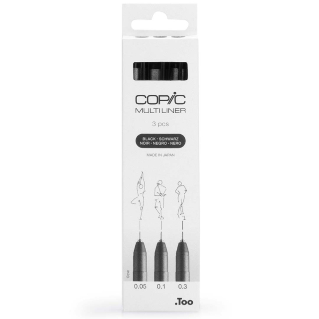 Multiliner Classic 3-setti Black Fine