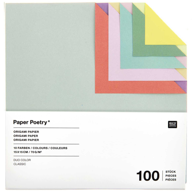 Origami-paperi Duo Colour Classic 15x15 cm 100 arkkia