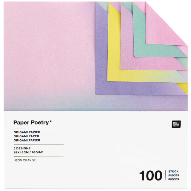 Origami-paperi Blurry Gradient 15x15 cm 100 arkkia