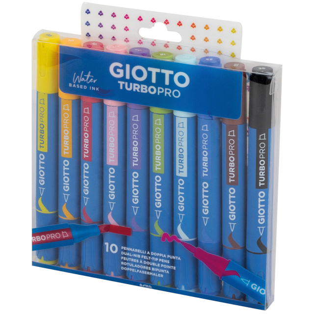 Turbo Pro Dual Tip Marker Pen 10-setti
