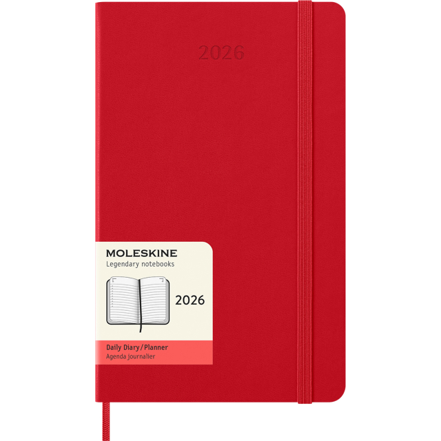 Kalenteri 12M Daily 2026 Hardcover Large Red