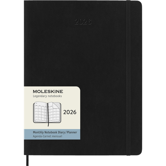 Kalenteri 12M Monthly 2026 Softcover XL Black