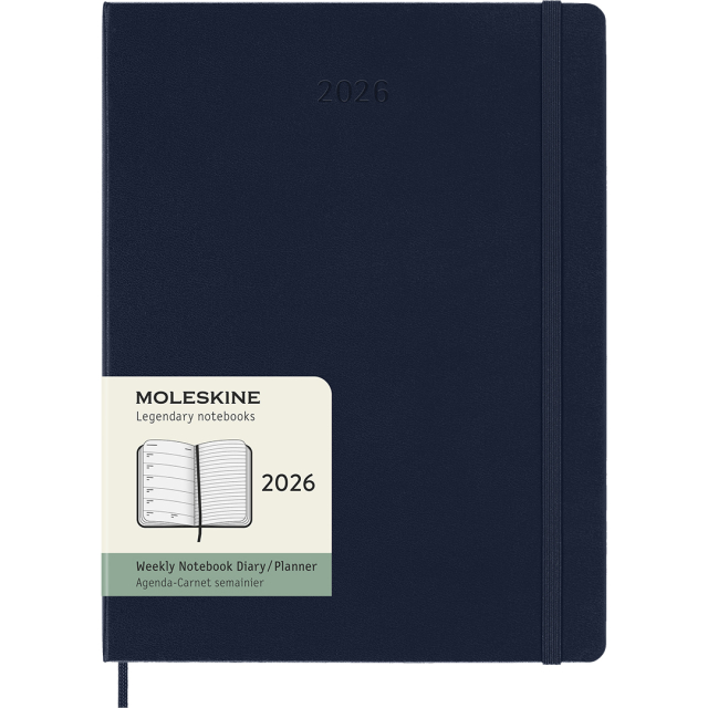 Kalenteri 12M Weekly Notebook 2026 Hardcover XL Sapphire Blue