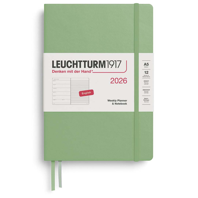 Kalenteri Weekly Planner & Notebook 2026 A5 Sage