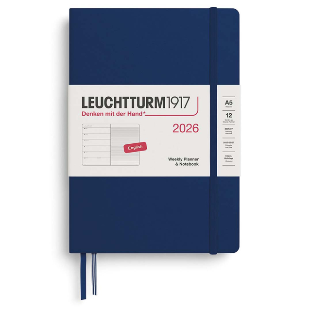 Kalenteri Weekly Planner & Notebook 2026 A5 Navy