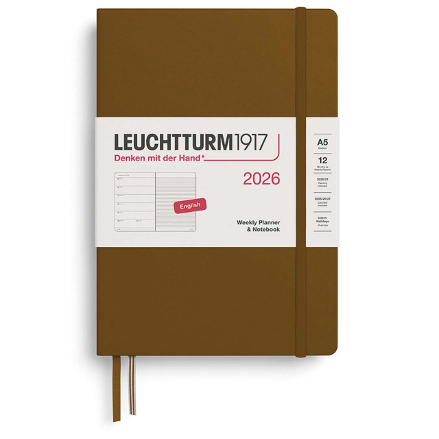 Kalenteri Weekly Planner & Notebook 2026 A5 Spice Brown