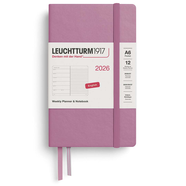 Kalenteri Weekly Planner & Notebook 2026 A6 Dusty Rose