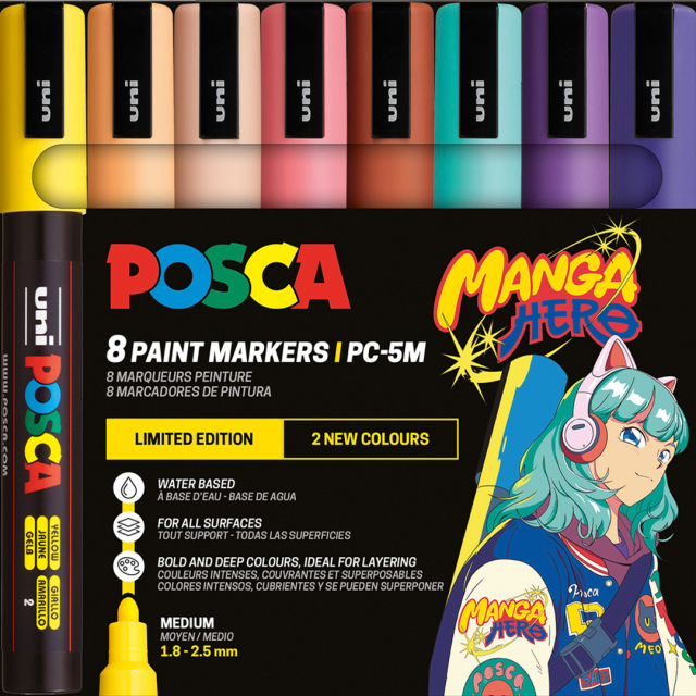 Posca PC-5M Manga Hero 8-setti