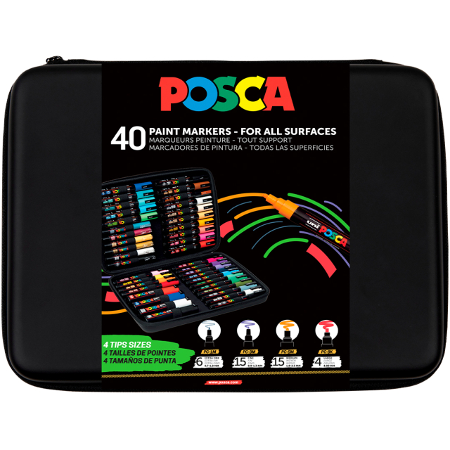 Posca Marker 40-setti Rubbercase