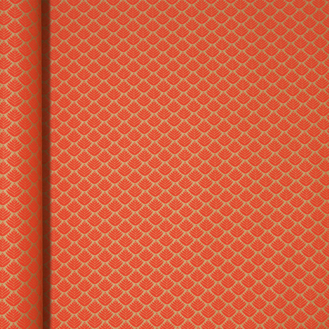 Lahjapaperi 35cm x 5m Kraft Punaiset Kukat