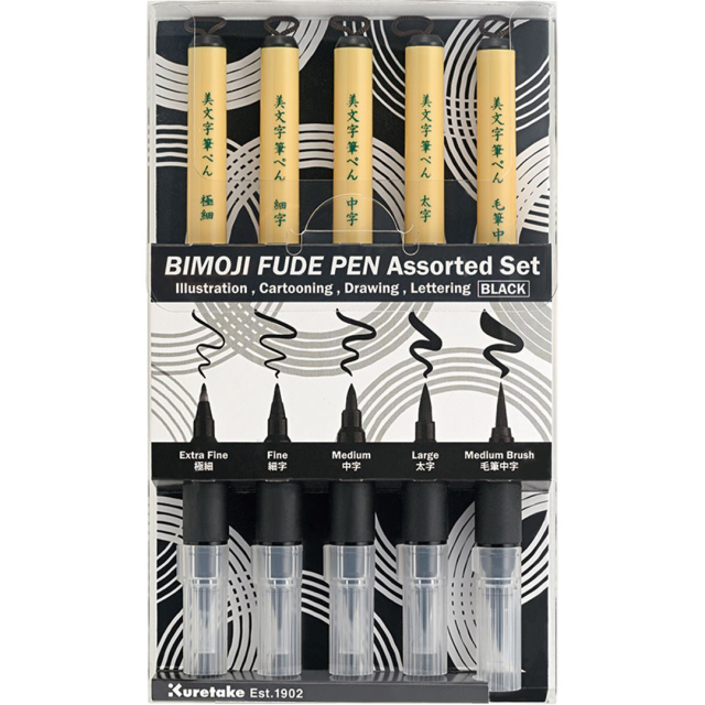 Bimoji Fude Brush Pen 5-setti