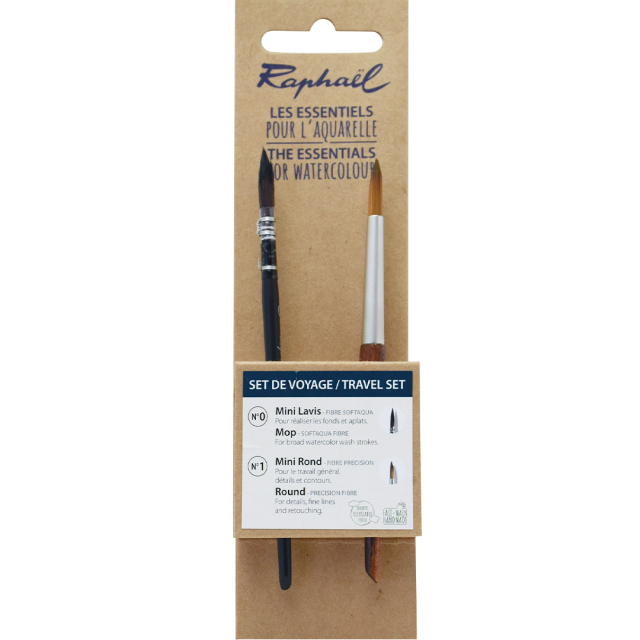 Synteettiset siveltimet Akvarelli Travel set 2-osainen setti
