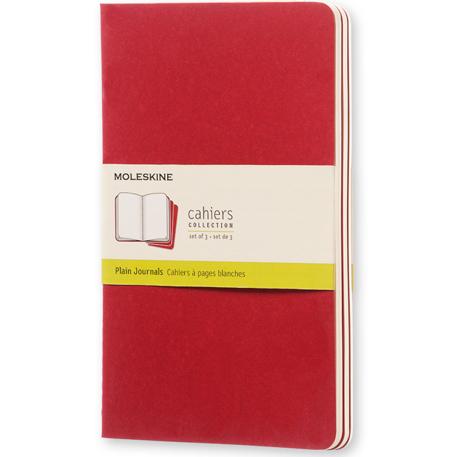 Cahier Notebook Large Red Viivaton