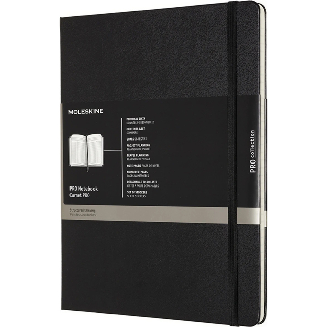 Pro Hard Cover Notebook XL Black Viivallinen