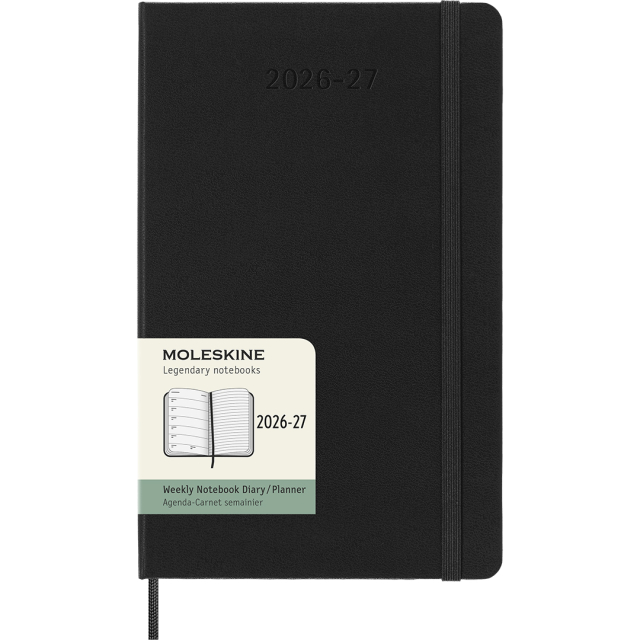 Kalenteri 18M WeekNote Hard Cover Large Black