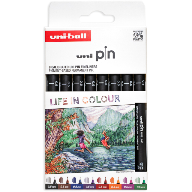Pin Fine Line Colours 8-setti
