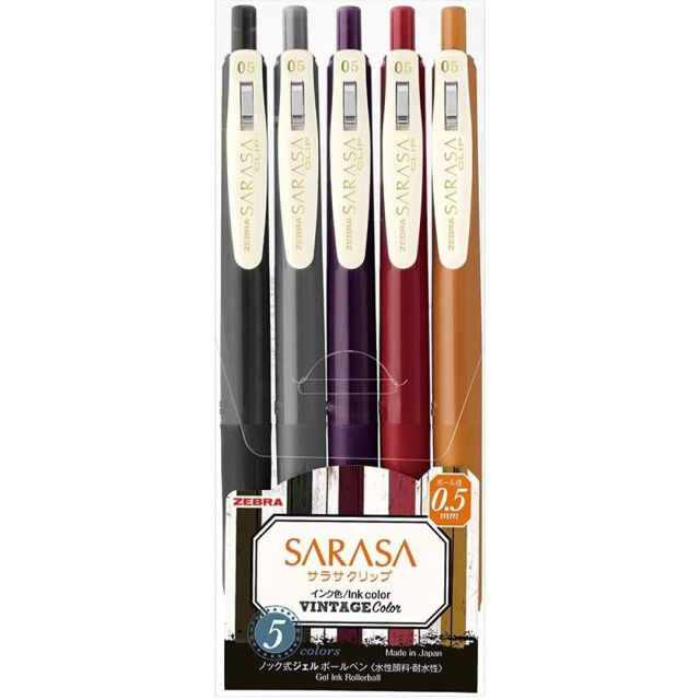 Sarasa Clip Vintage B 5 kpl