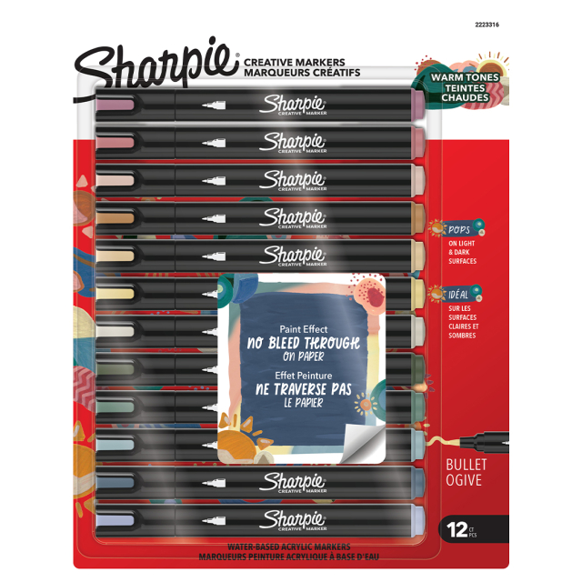 Creative Marker Bullet Tip 12 kpl Warm Tones