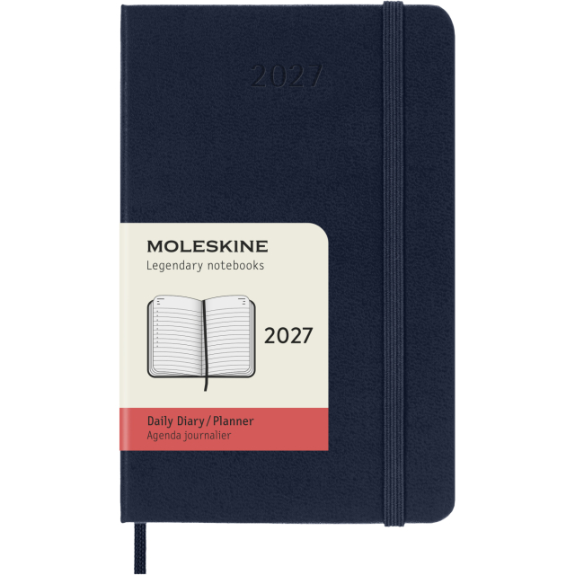 Kalenteri 12M Daily 2027 Hardcover Pocket Sapphire Blue