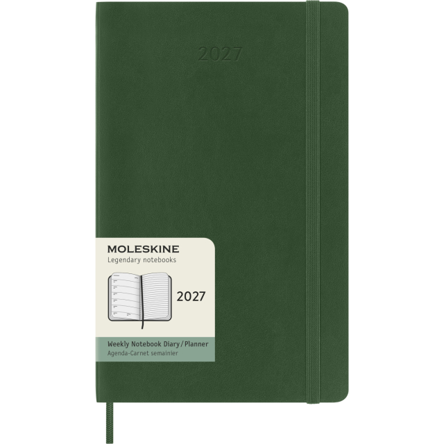 Kalenteri 12M Weekly Notebook 2027 Softcover Large Myrtle Green 